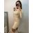 Šaty plesové dlouhé elegantní bez rukávu dámské (S/M ONE SIZE) ITALSKÁ MÓDA IMPBB22B22876 S/M Cream