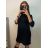 Women's Sparkly Turtleneck Long Sleeve Knitted Dress (S/M/L ONE SIZE) ITALIAN FASHION IM4221213