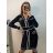 Šaty úpletové dlouhý rukáv dámské (S/M ONE SIZE) ITALSKÁ MÓDA IMF22W122 S/M black