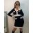 Women's Long Sleeve Knitted Dress (S/M ONE SIZE) ITALIAN FASHION IMF22H521/DU
