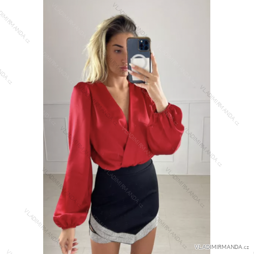 Šaty letní na ramínka dámské (S/M ONE SIZE) ITALSKÁ MÓDA IMPBB22B21841 red S/M