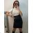Sukně střední koženková dámská (S-XL) ITALSKÁ MÓDA IMWB22383 black L
