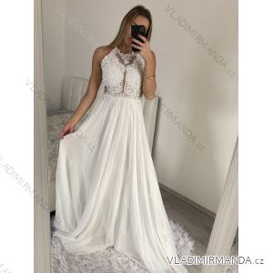 Women's elegant wedding social long dress with straps (S/M ONE SIZE) ITALIAN FASHION IMM2268806/DU