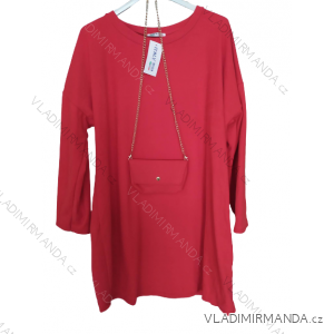 Suede Dress with Handbag Long Sleeve Women's Plus Size (XL/2XL/3XL ONE SIZE) ITALIAN FASHION IM4221331/DR