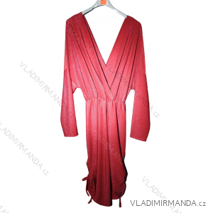 Women's Plus Size Elegant Glitter Long Sleeve Dress (XL/2XL/3XL ONE SIZE) ITALIAN FASHION IMWQ22LAURA
