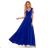 405-2 ELENA Long dress with a neckline and ties on the shoulders - blue