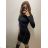 Women's Long Sleeve Turtleneck Mini Dress (S/M ONE SIZE) ITALIAN FASHION IMM22II1479