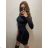 Women's Long Sleeve Turtleneck Mini Dress (S/M ONE SIZE) ITALIAN FASHION IMM22II1479