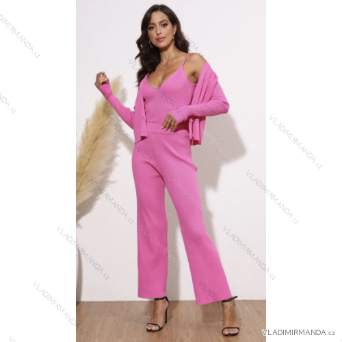 Women's Long Sleeve Elegant Pants, Tank Top and Sweater Set (S/M ONE SIZE) ITALIAN FASHION IMPOC237172