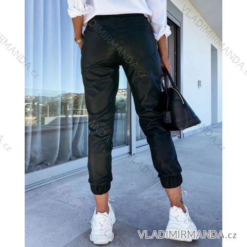 Women's eco-leather pants (S / M ONE SIZE) ITALIAN FASHION IMWA216574 S black