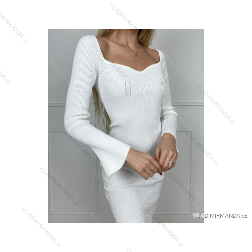 Women's Long Sleeve Knitted Dress (S/M ONE SIZE) ITALIAN FASHION IMPBB2308775