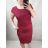 Women's short sleeve dress oversized (L-3XL) POLISH FASHION PMF20013 Wine 44