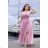 Women's Plus Size (42-48) Long Elegant Party Sleeveless Dress POLISH FASHION PMLBC23248-20 Pink 42