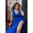 Women's Plus Size (42-48) Long Elegant Party Sleeveless Dress POLISH FASHION PMLBC23248-05 Royal Blue 42