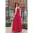 Women's Plus Size (42-48) Long Elegant Party Sleeveless Dress POLISH FASHION PMLBC23248-07 Burgundy 48