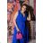 Women's Plus Size (42-46) Long Elegant Party Sleeveless Dress POLISH FASHION PMLBC23265-10 Royal blue 48