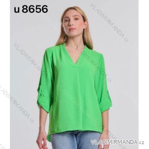 Women's Elegant Short Sleeve Blouse/Tunic Shirt (S/M ONE SIZE) ITALIAN FASHION IMM22976