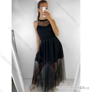 Women's Elegant Sleeveless Tulle Dress (S/M ONE SIZE) ITALIAN FASHION IMM22Q52235A