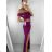 Elegant formal dress with straps for women (S / M ONE SIZE) ITALIAN FASHION IM321576 Wine S/M