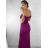 Elegant formal dress with straps for women (S / M ONE SIZE) ITALIAN FASHION IM321576 Wine S/M