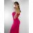 Elegant formal dress with straps for women (S / M ONE SIZE) ITALIAN FASHION IM321576 Wine S/M