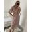 Women's Long Knitted Turtleneck Short Sleeve Dress (S/M ONE SIZE) ITALIAN FASHION IMM229012ZO