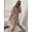 Women's Long Knitted Turtleneck Short Sleeve Dress (S/M ONE SIZE) ITALIAN FASHION IMM229012ZO