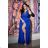 Women's Plus Size (42-46) Long Elegant Party Sleeveless Dress POLISH FASHION PMLBC23265-13 <p>Royal blue</p> 44