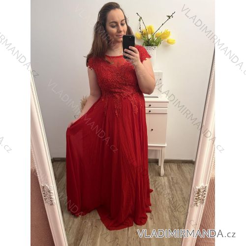 Women's Plus Size Long Formal Dress Elegant Summer Sleeveless (XL/2XL ONE SIZE) ITALIAN FASHION IMPSH22CLARA