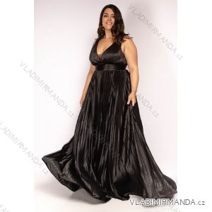 Women's Plus Size (42-48) Long Elegant Strapless Party Dress FRENCH FASHION FMPEL23SELENEQS