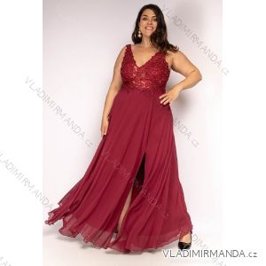 Women's Plus Size (42-48) Long Elegant Strapless Party Dress FRENCH FASHION FMPEL23CYBELIAQS