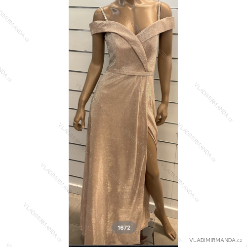 Women's Long Elegant Carmen Dress (S/M ONE SIZE) ITALIAN FASHION FMPRP231672