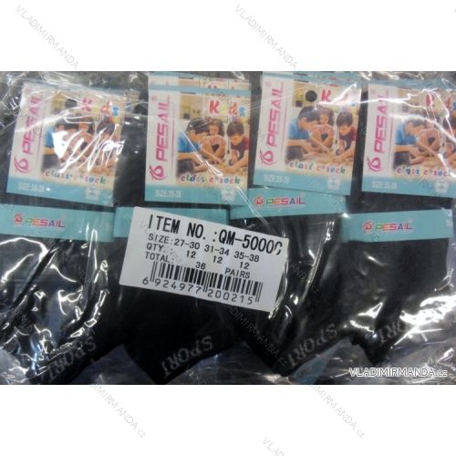 Children's ankle and boys' socks (27-38 / black) PESAIL QM-5000C
