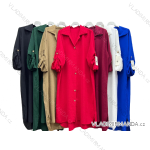 Women's Short Sleeve Shirt Dress (S / M ONE SIZE) ITALIAN FASHION IM422633