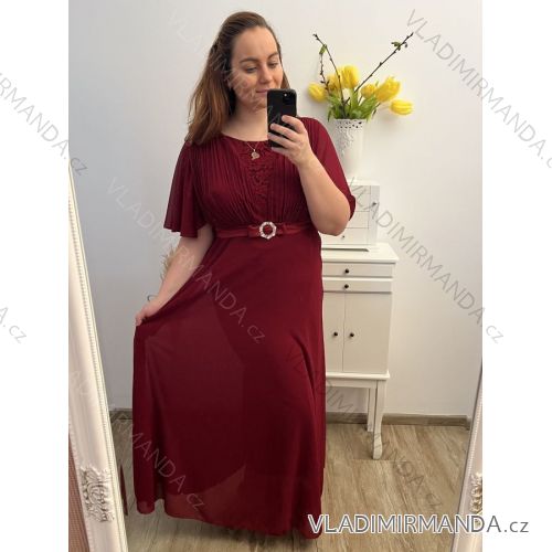 Women's Plus Size Dress Elegant Prom Short Sleeve (XL/2XL ONE SIZE) ITALIAN FASHION IMM239016ZO