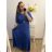 Šaty společenské elegantní plesové krátký rukáv dámské nadrozměr (XL/2XL ONE SIZE) ITALSKÁ MÓDA IMM239016ZO XL/2XL Royal blue
