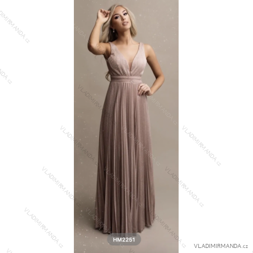 Women's long elegant party dress with straps (S/M ONE SIZE) ITALIAN FASHION FMPRP23HM2251