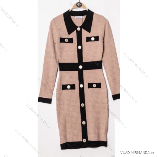 Women's Elegant Long Sleeve Dress (S/M ONE SIZE) ITALIAN FASHION FMPRP23DPU415-5