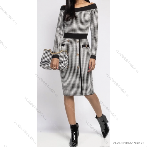 Women's Elegant Long Sleeve Dress (S/M ONE SIZE) ITALIAN FASHION FMPRP23DPU425-5