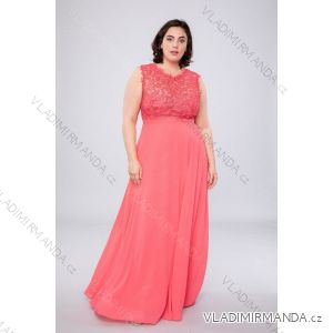Women's Plus Size (42-48) Long Elegant Party Sleeveless Dress FRENCH FASHION FMPEL23SAVINAQS