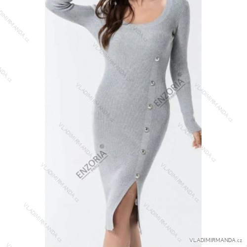 Women's Elegant Long Sleeve Dress (S/M ONE SIZE) ITALIAN FASHION FMPRP23MC1230