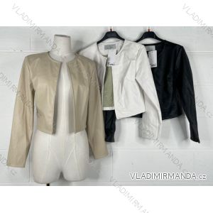 Women's Long Sleeve Leather Jacket (S/M ONE SIZE) ITALIAN FASHION IMPOC23E55302