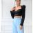 Women's Long Sleeve Crop Top (S/M ONE SIZE) ITALIAN FASHION IMPGM238010