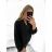 Šaty elegantní košilové dlouhý rukáv dámské (S/M ONE SIZE) ITALSKÁ MÓDA IMWY21734 S/M black