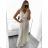 Summer short sleeve summer dress (S / M ONE SIZE) ITALIAN FASHION IMWY21019 S/M white