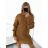 Women's Knitted Extended Long Sleeve Sweater (S/M/L ONE SIZE) ITALIAN FASHION imwb22272 Gray M / L
