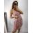 Šaty společenské tylové na ramínka dámské (S/M/L ONE SIZE) ITALSKá MóDA IM923001 S/M Old-pink