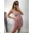 Šaty společenské tylové na ramínka dámské (S/M/L ONE SIZE) ITALSKá MóDA IM923001 S/M Old-pink