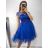 Women's Tulle Short Sleeve Party Dress (S/M ONE SIZE) ITALIAN FASHION IM9238938