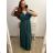Women's Long Knitted Turtleneck Short Sleeve Dress (S/M ONE SIZE) ITALIAN FASHION IMM22FD51751